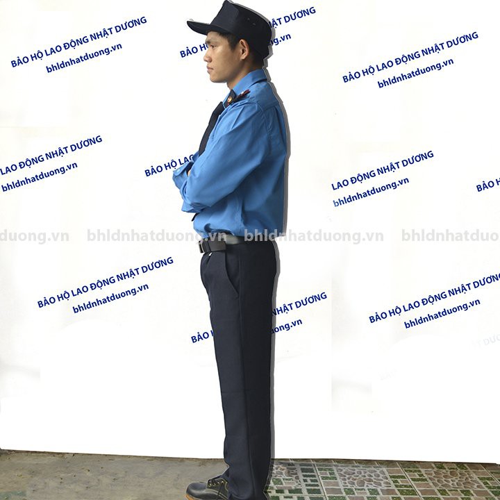 Đồng phục bảo vệ dài tay không logo bảo vê không phụ kiện áo vải kate BV02- Nsafe