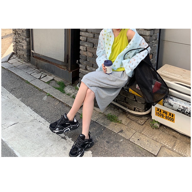 【Minimum order of two pieces】Large capacity black/yellow/green/khaki transparent mesh shoulder bag