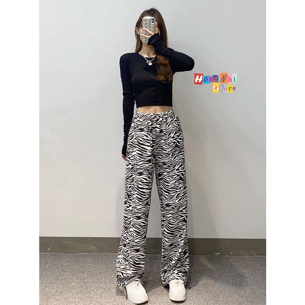 Quần Jogger 3D Ulzzang Unisex Jogger Loang Màu Dây Rút Lai Ống Rộng Báo Đen V2 - MM