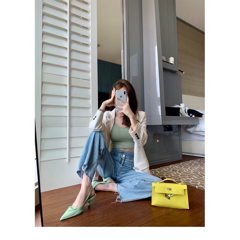 SẴN 🤍 GIÀY GÓT THẤP MŨI NHỌN NỮ SIÊU SANG 🤍 ORD QUẢNG CHÂU 10-15 NGÀY