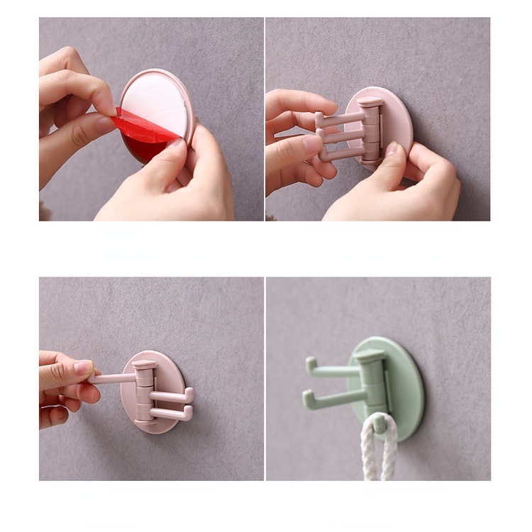 1 Móc Treo Đồ 3 Phần Dán Tường Đa Năng Cho Nhà Bếp / Phòng Tắm