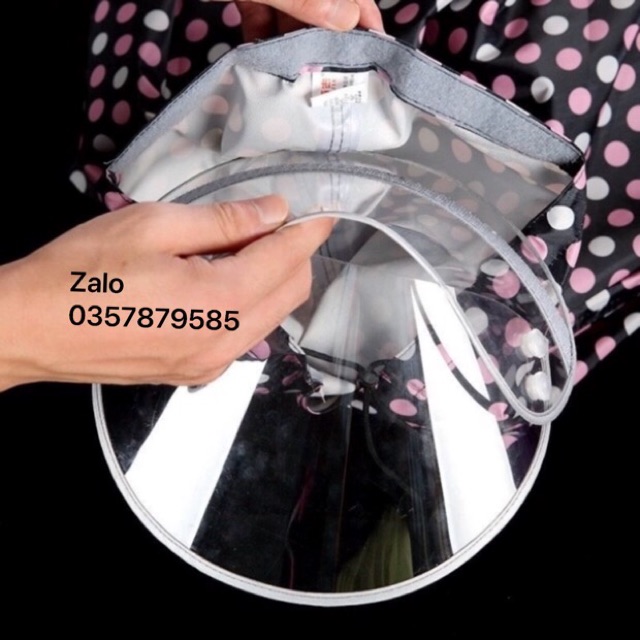Kính che mặt áo mưa có thể tháo rời( loại dập cúc và dán)
