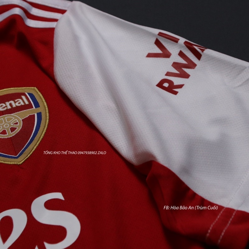 Bộ quần áo đá banh CLB Arsenal 2023 có cổ màu đỏ hàng cao cấp