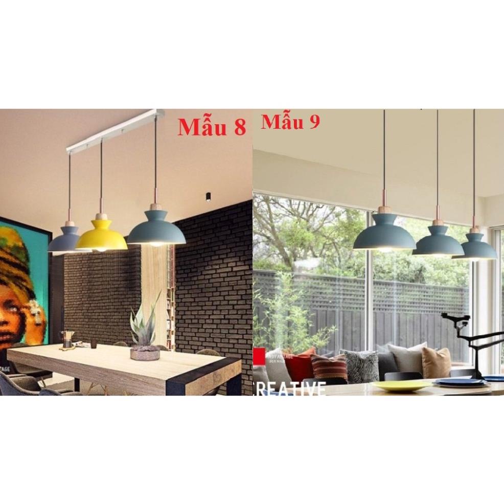 Bộ Đèn Thả Trang Trí Chao Nhôm Đuôi Gỗ Thiết Kế Sang Trọng, Mẫu Đèn Thả Bàn Ăn Đẹp