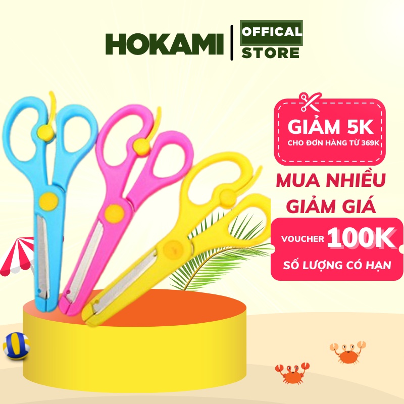 Kéo thủ công an toàn cho học sinh tiểu học - kéo cắt giấy cho bé - văn phòng phẩm - HOKAMI STORE