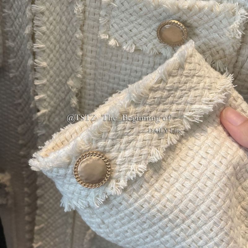 Áo Khoác Dạ Tweed Bốn Túi Phong Cách Retro 💓
