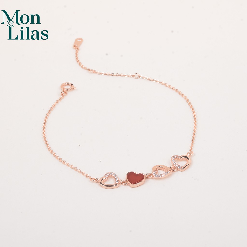 Lắc Tay Bạc Mon Lilas Trái Tim Guysy V062104