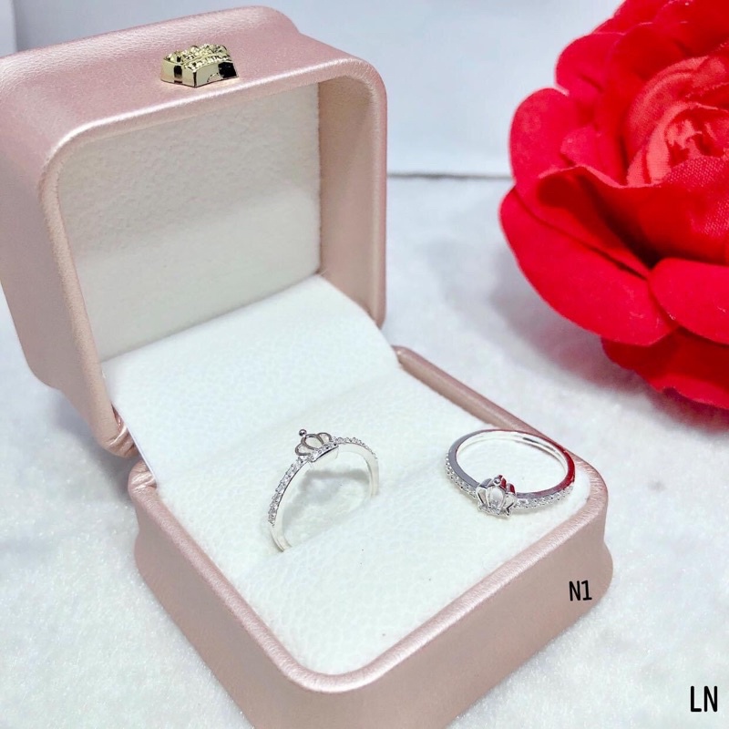 Nhẫn nữ bạc ta vương miện đính đá - Kho sỉ bạc Nhất Linh