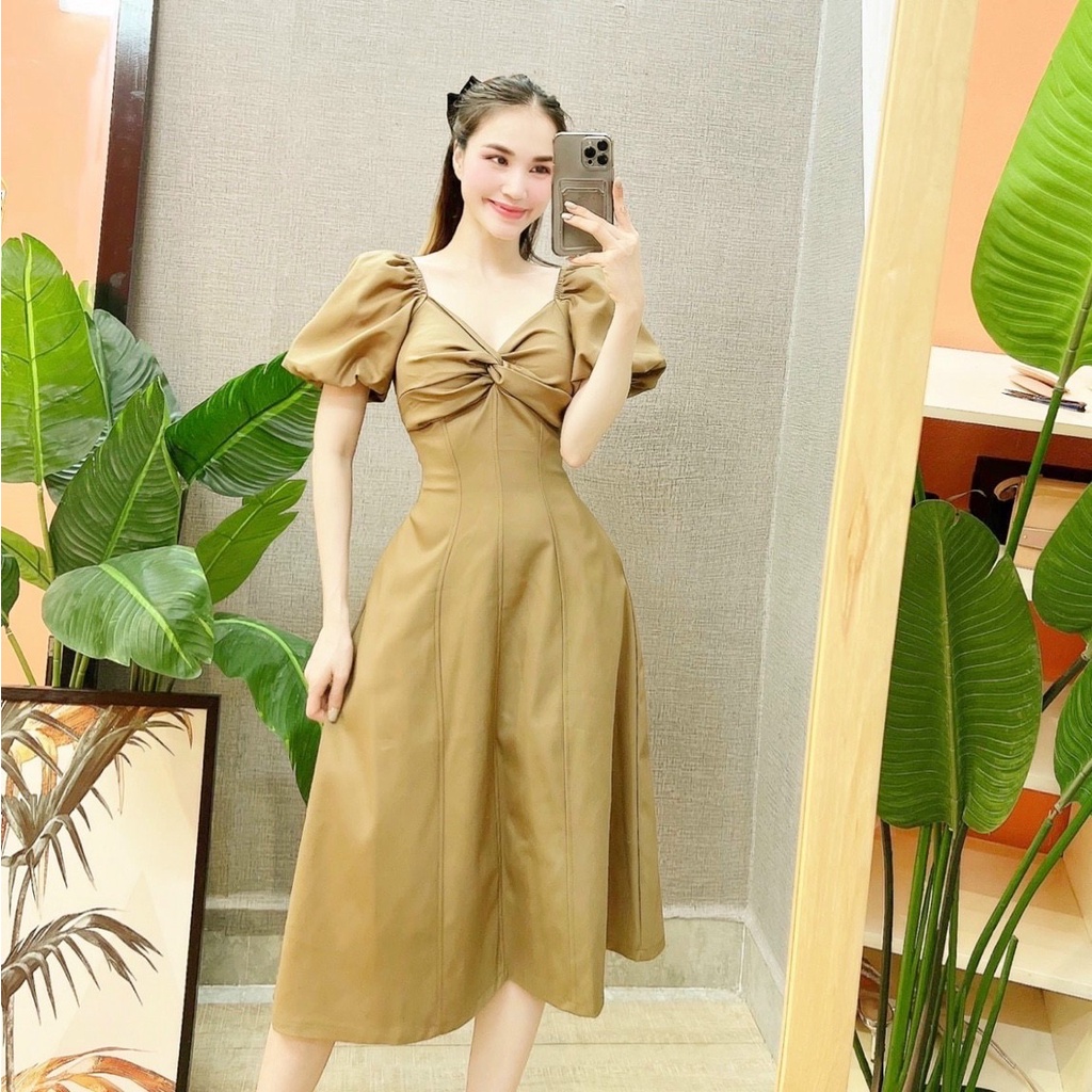 Đầm váy freesize xoắn cổ v2 3 màu
