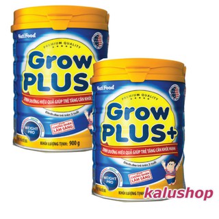 Combo 2 lon Sữa bột NutiFood Grow Plus+ (900g) Màu xanh DATE 2020