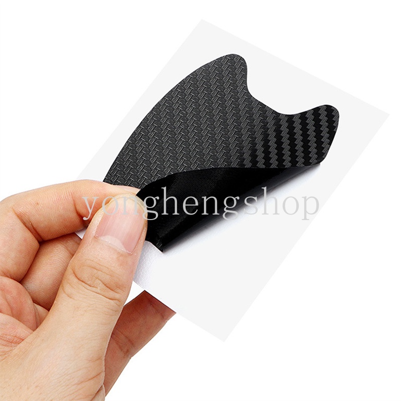 Set 4 Miếng Dán Sợi Carbon Chống Trầy Bảo Vệ Tay Cầm Cửa Xe Hơi