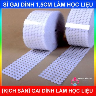[1.5CM SỈ RẺ NHẤT] Set 100 cặp Gai nhám dính Velcro chấm tròn trắng size 15mm
