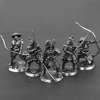 Mô Hình Người Lính Samurai Nhật Bản Bằng Đồng Trắng Để Bàn Trang Trí