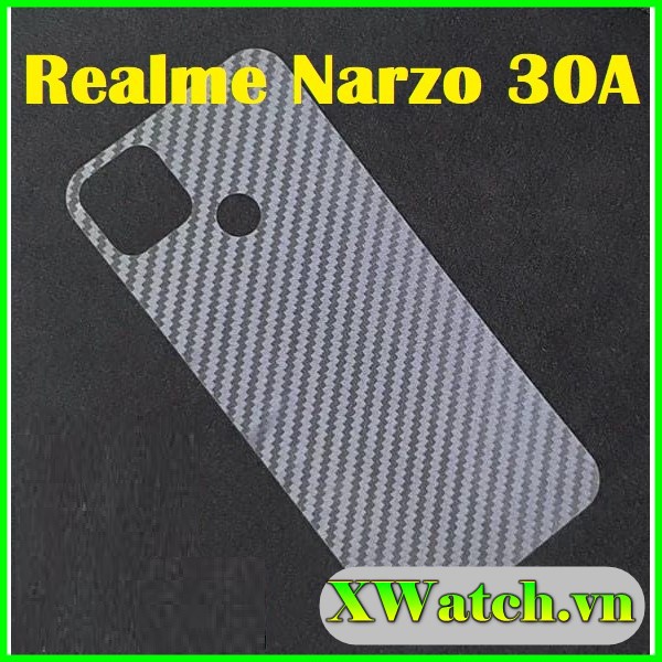 Cường lực Realme Narzo 30A trong suốt , Miếng dán carbon mặt lưng