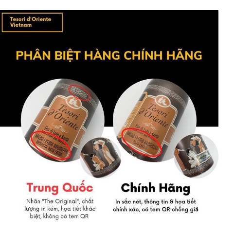 Sữa tắm xích trắng da, hương nước hoa 500ml | Tesori D’Oriente Cao cấp Italia | Hàng Chính Hãng