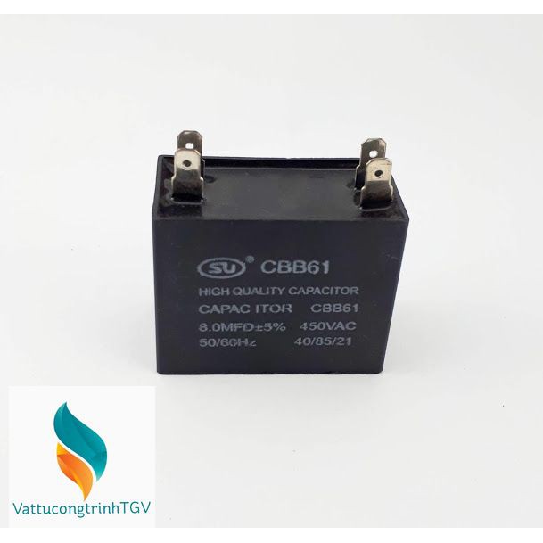 Tụ quạt CBB61 loại 8mF +5%