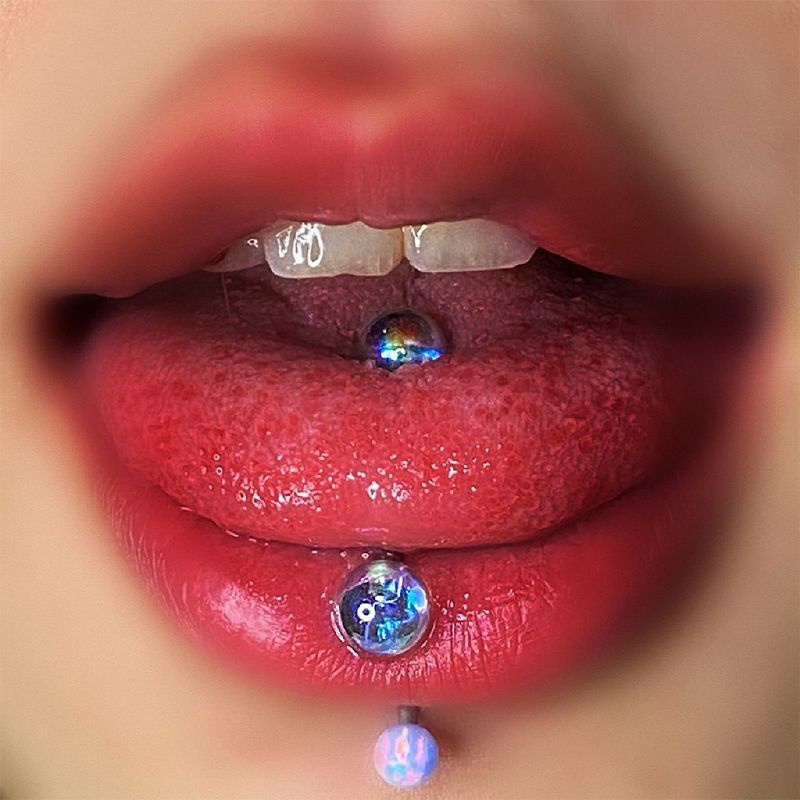 KHUYÊN LƯỠI NHIỀU MÀU - Khuyên Lưỡi Thép Y Tế Không Gỉ - Khuyên xỏ lưỡi