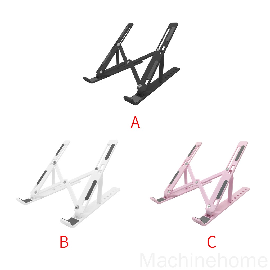 Giá đỡ máy tính xách tay dạng gấp bằng nhựa màu đen có thể điều chỉnh tiện dụng