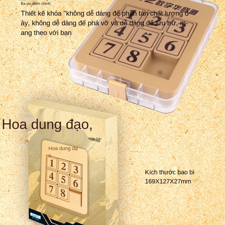 ❂Qiyignetic Digital Huarongdao Three Kingdoms Bảng toán học trường tiểu học Jiugongge Trượt Trò chơi ghép hình Đồ chơ