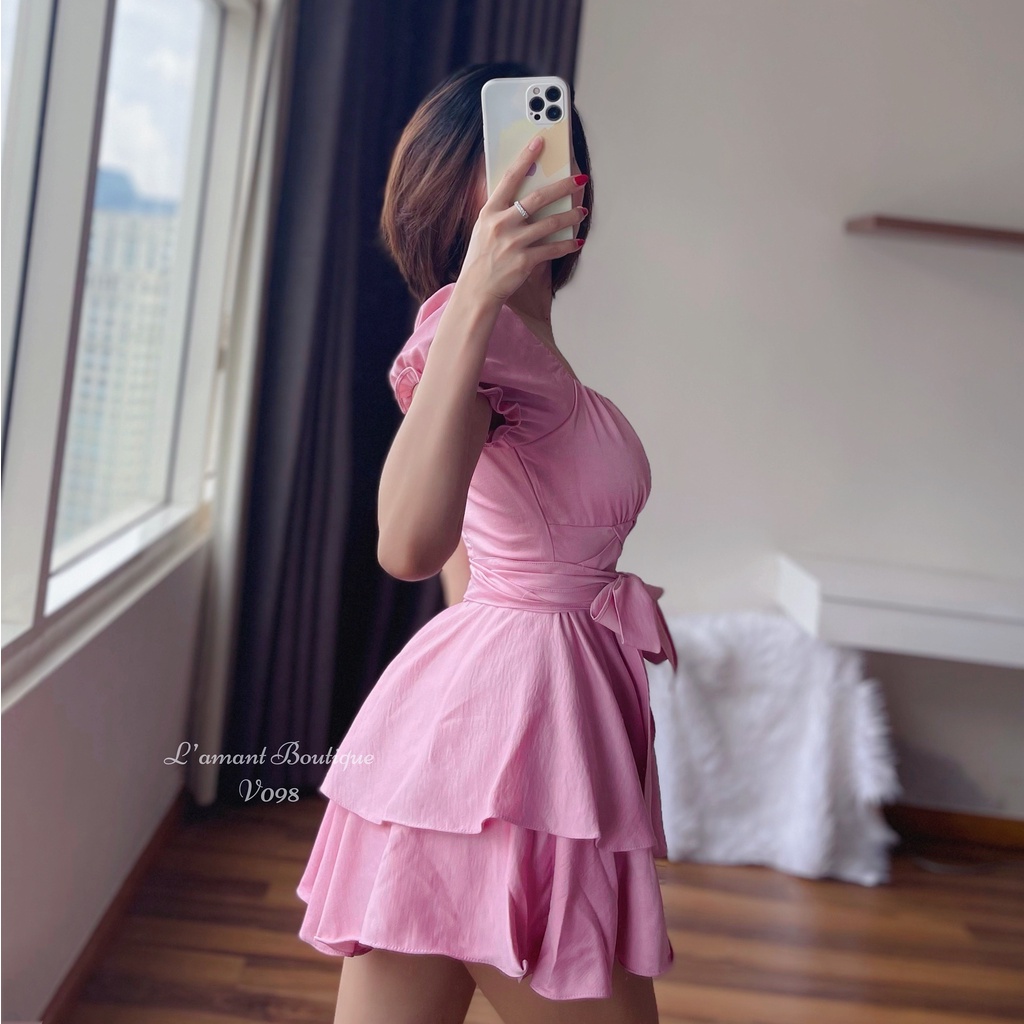 Đầm xòe tầng thắt nơ eo De2cee