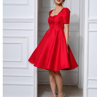 Váy xòe cộc tay cúp ngực cho người béo mập