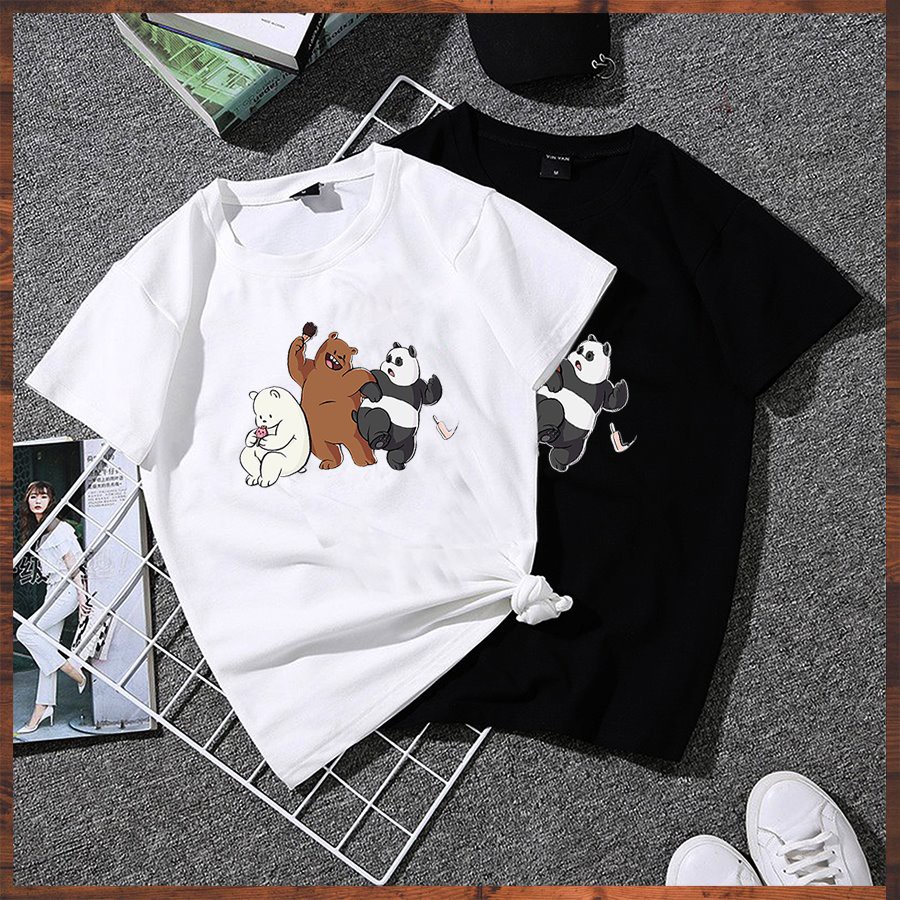 Áo thun nữ form rộng tay lỡ 3 chú gấu dễ thương vải dày mịn 2020TN1038
