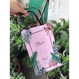 (Set 10) Hộp giấy đựng bánh kẹo (Lá hồng)
