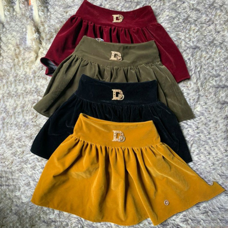 Chân Váy Nhung Cạp Cao Đính..DD..Cao Cấp Loại Đẹp Kèm Ảnh Thật { Bán Sỉ }