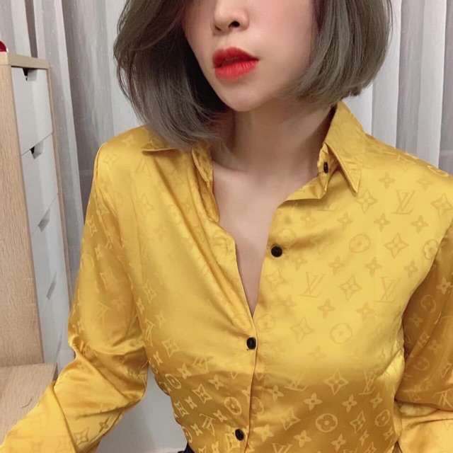 Áo sơ mi lụa gấm chữ L chìm | BigBuy360 - bigbuy360.vn