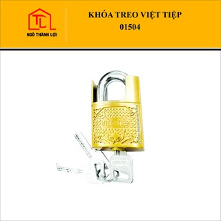 Ổ khóa cửa treo Việt Tiệp chống cắt đồng vàng 01504 chìa vi tính, chống cắt khóa 5 phân, khóa cửa cổng, hàng rào,