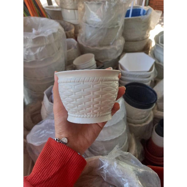 Chậu Mini Trồng Sen Đá Xương Rồng Bằng Nhựa 10x8cm