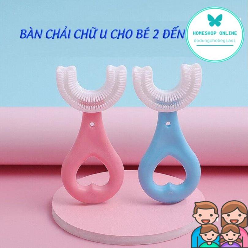 Bàn chải trẻ em đánh răng chữ U cho bé chất liệu silicon mềm mại dễ sử dụng phù hợp cho bé từ 1 tuổi trở lên