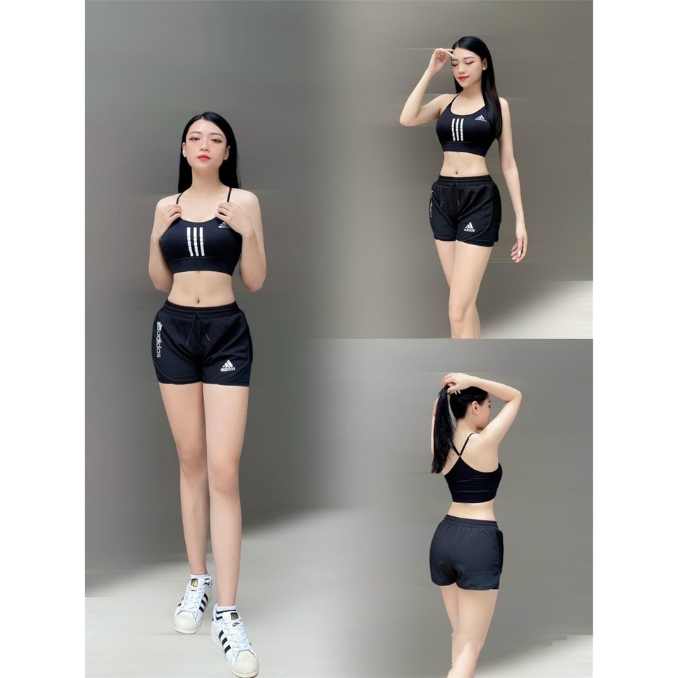 Đồ tập gym yoga zumba aerobic nữ giá rẻ set đùi Das quần 2 Lớp áo bra( sẵn mút) siêu hot