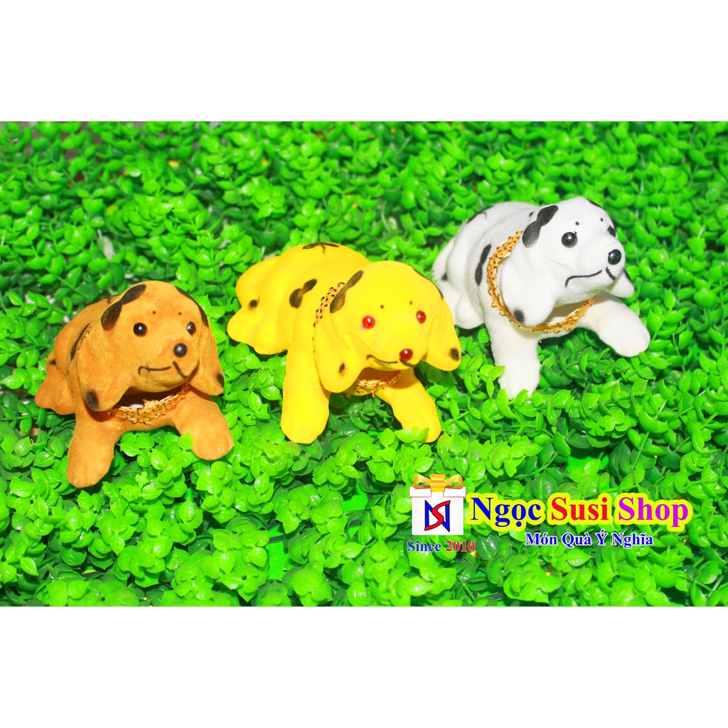 CHÓ ĐÓM LẮC ĐẦU ĐỂ TAPLO Ô TÔ XE HƠI SIZE TRUNG 15CM