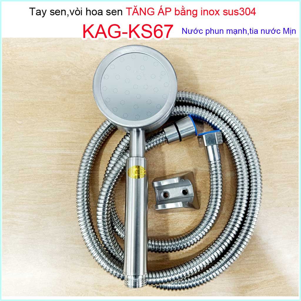 Vòi sen tăng áp SUS304 KAG-KS67, sen tắm tăng áp inox tia nước mạnh sử dụng siêu bền thiết kế đẹp