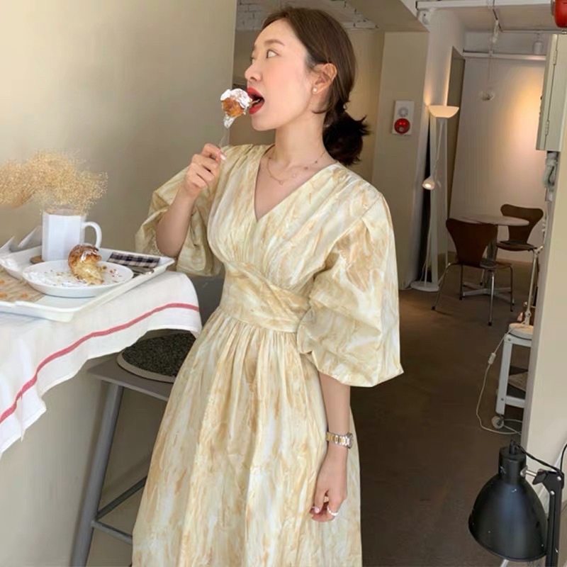 Đầm xoè thắt nơ vintage