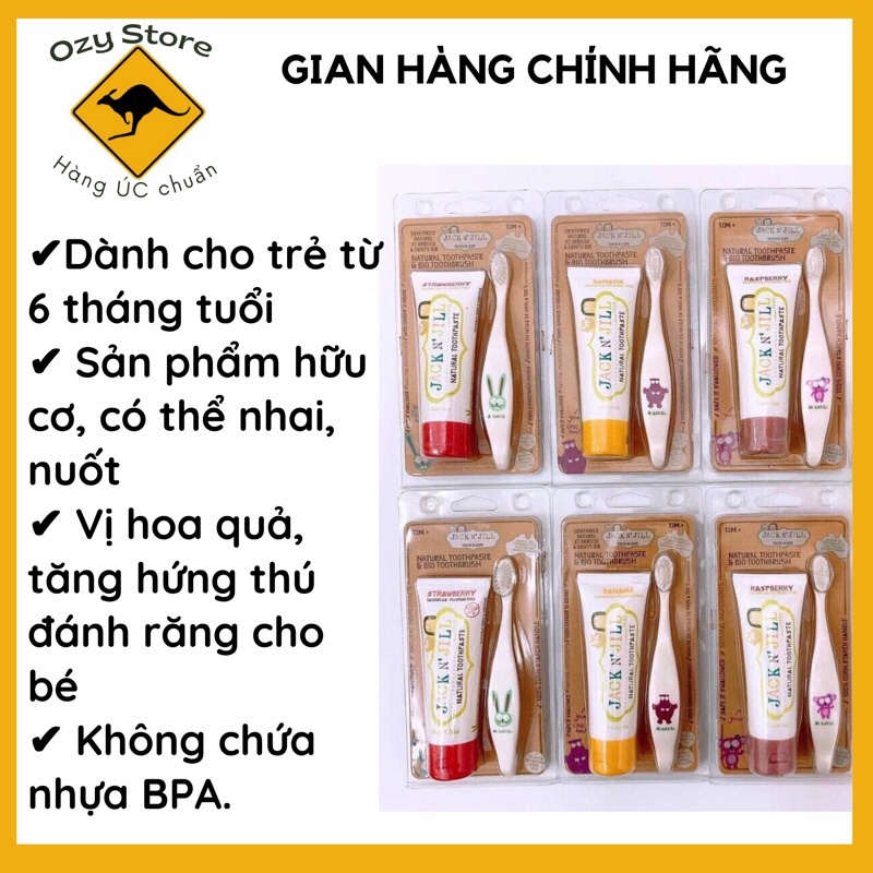 [ORGANIC - Hữu cơ] Kem đánh răng trẻ em Jack N' Jill của Úc 50g