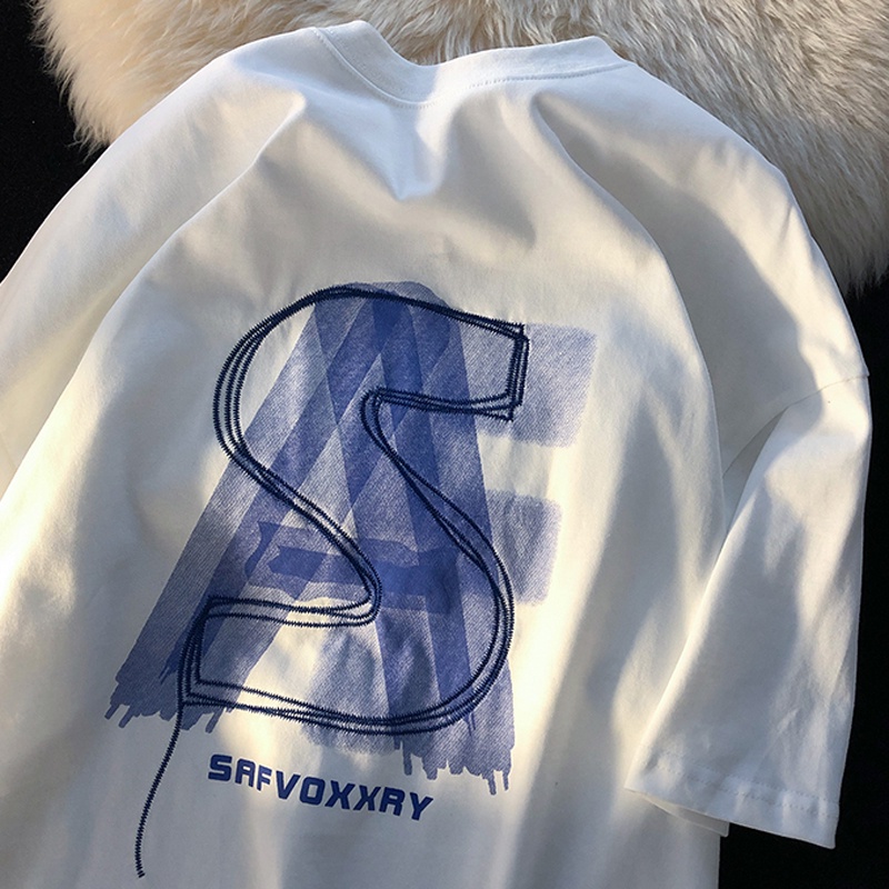 NRVP Áo Thun Nữ Ngắn Tay In Chữ Phong Cách Hàn Quốc