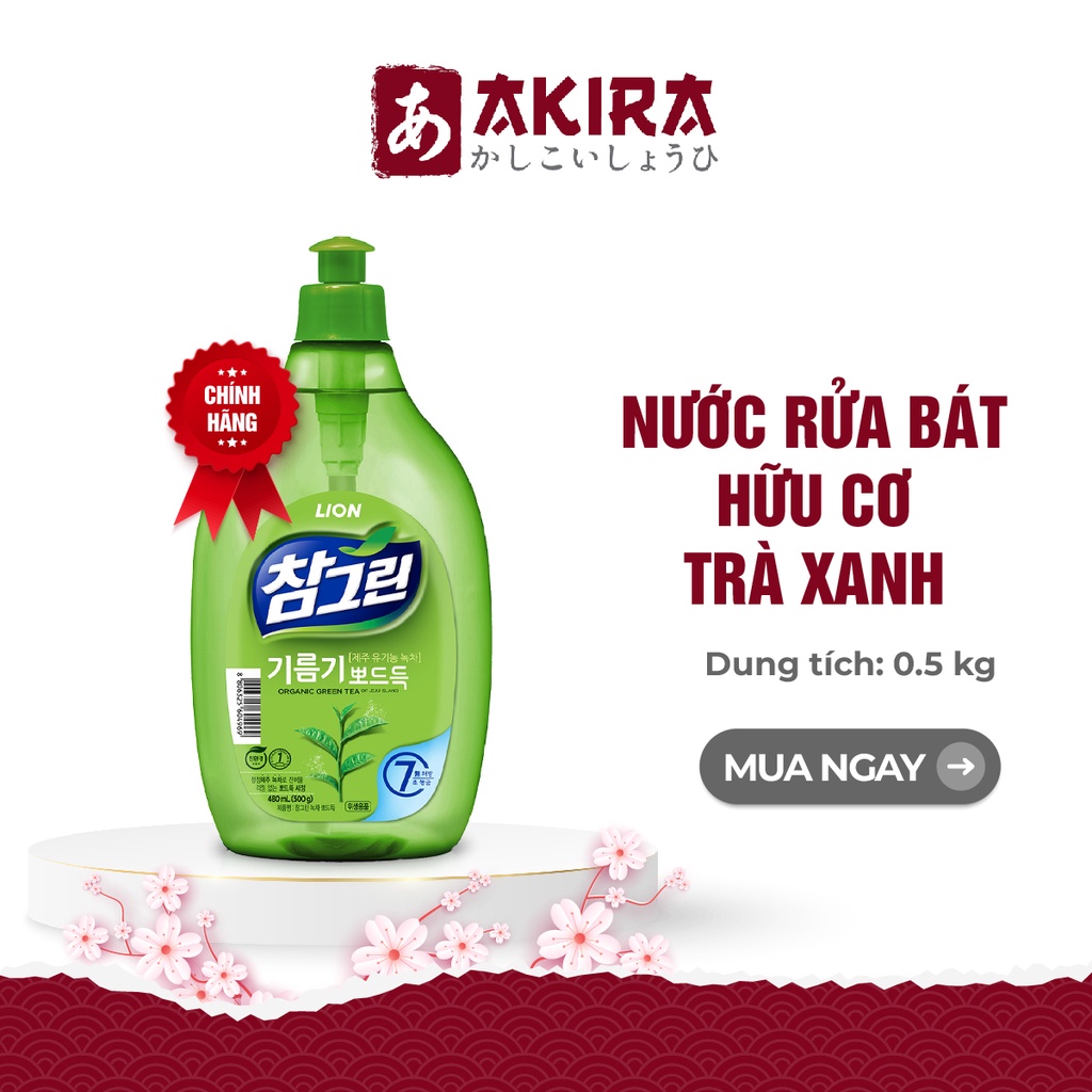 Chai Nước Rửa Chén Chiết Xuất Trà Xanh Hàn Quốc 500g