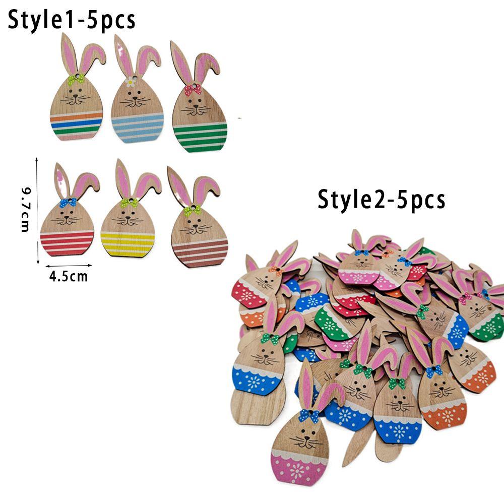 CONOPERY Phụ Kiện Treo Trang Trí Bằng Gỗ Tự Nhiên Hình Thỏ Phục Sinh