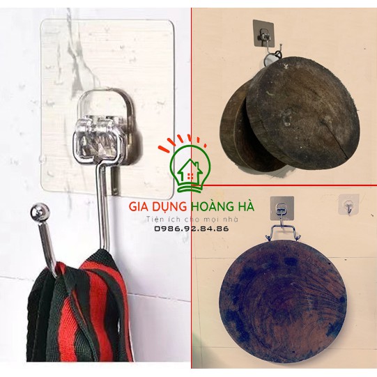 MÓC DÁN TƯỜNG CHỊU LỰC INOX 304 DÁN CHẢI TREO CHẬU, THỚT, TREO ĐỒ DÙNG ĐA NĂNG SIÊU DÍNH | BigBuy360 - bigbuy360.vn