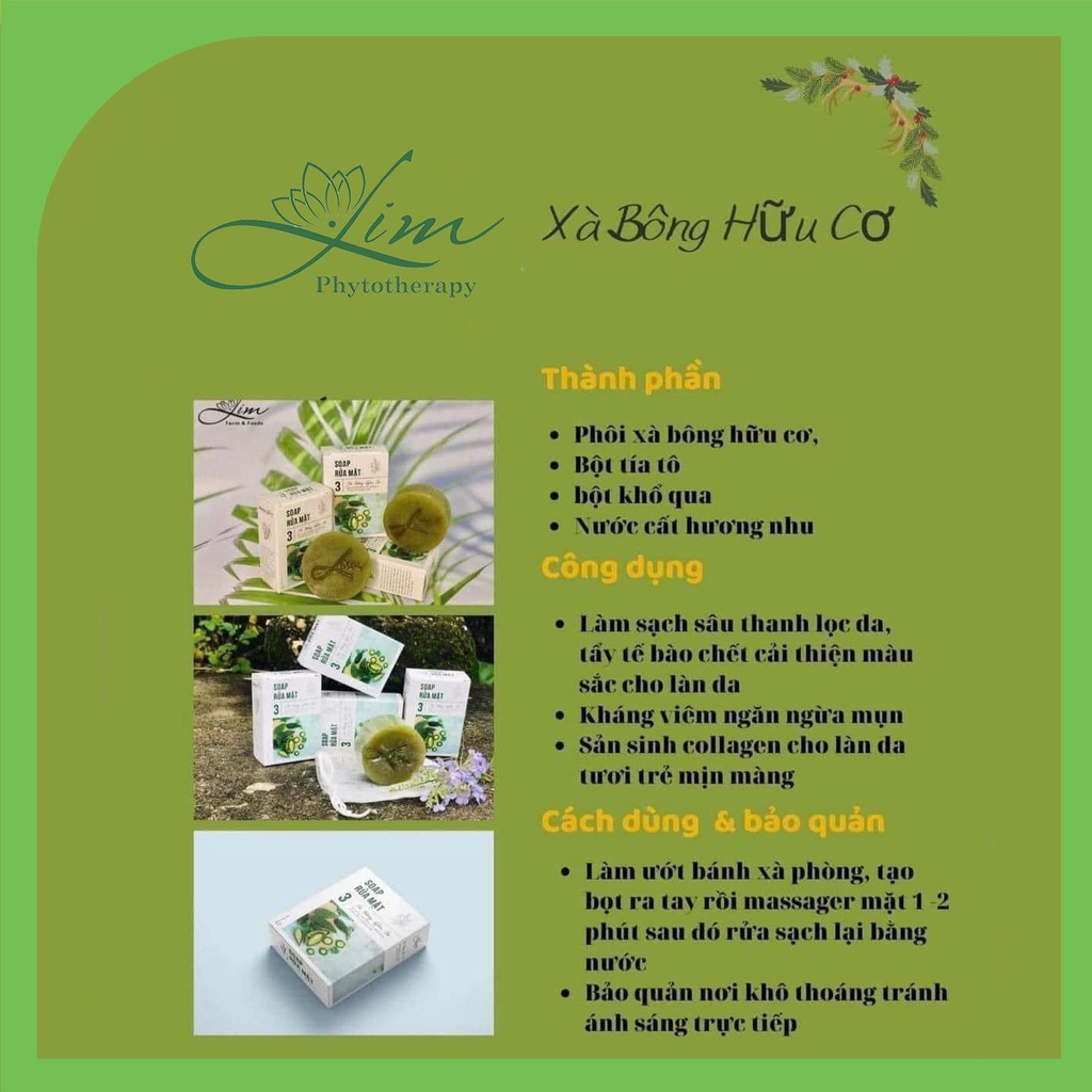 Soáp rửa mặt lim ngăn ngừa mụn loại bỏ bã nhờn giúp làm sáng da - 100% từ thiên nhiên phù hợp với mọi loại da