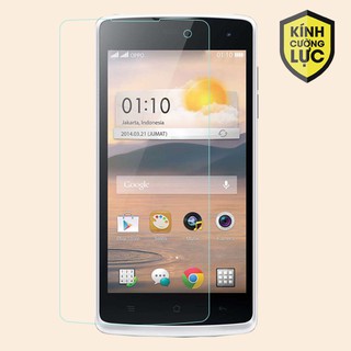 Kính cường lực Oppo R2001 trong suốt,mài cạnh kèm giấy lau