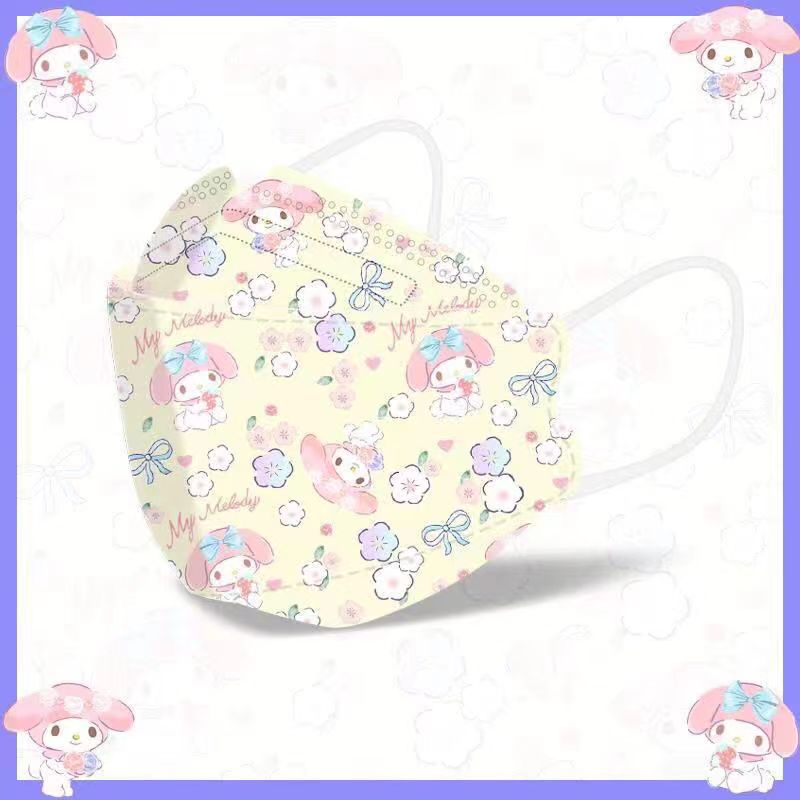 Set 10/50 Khẩu Trang KF9.4 4PLY 25Ce Dùng Một Lần Họa Tiết Hello Kitty Cho Người Lớn