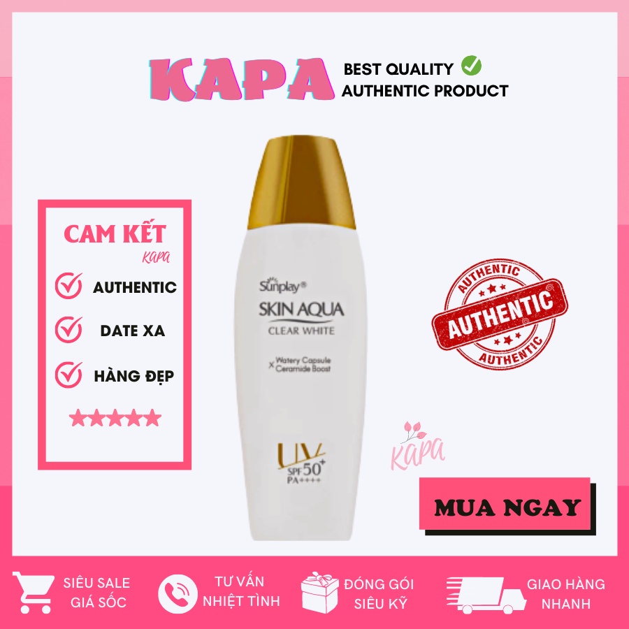 Kem Chống nắng dưỡng da trắng mịn tối ưu SUNPLAY SKIN AQUA CLEAR WHIT   . chuẩn