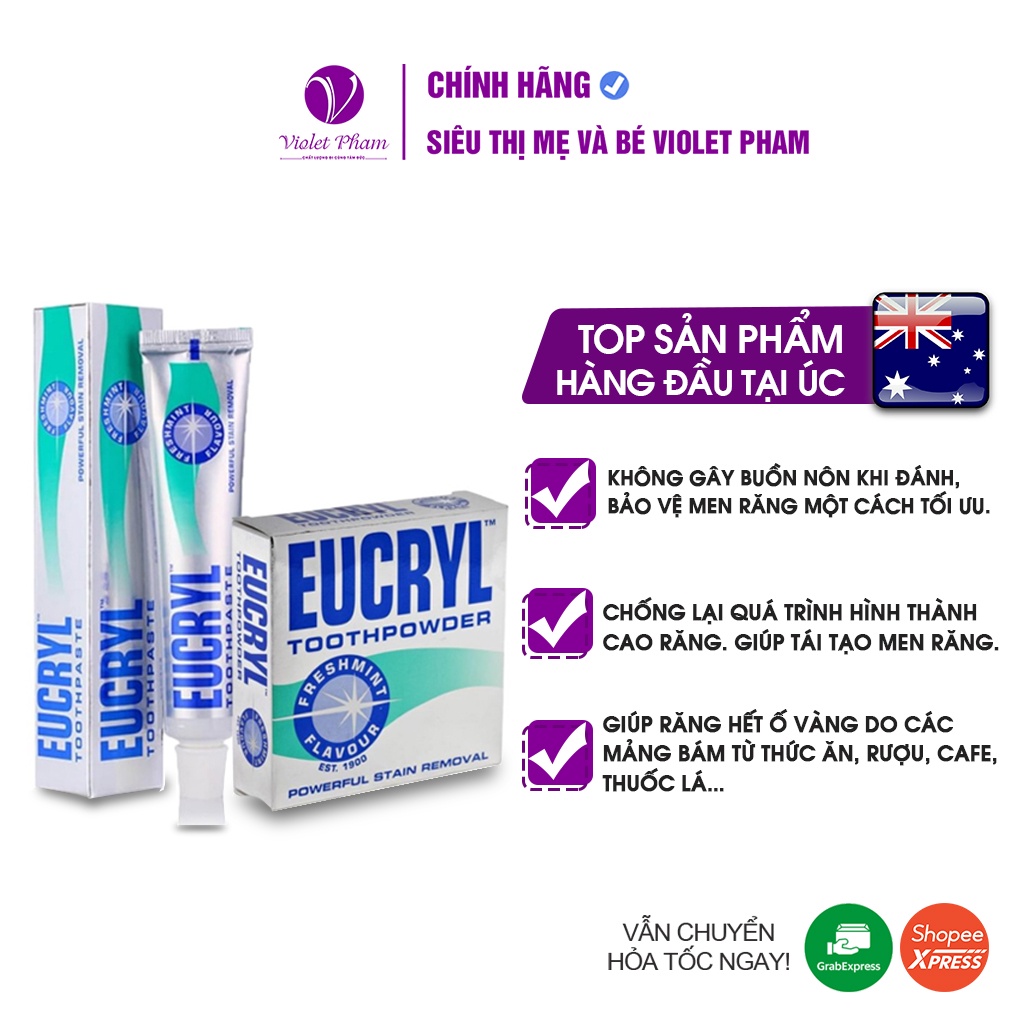 Combo kem và bột trắng răng Eucryl