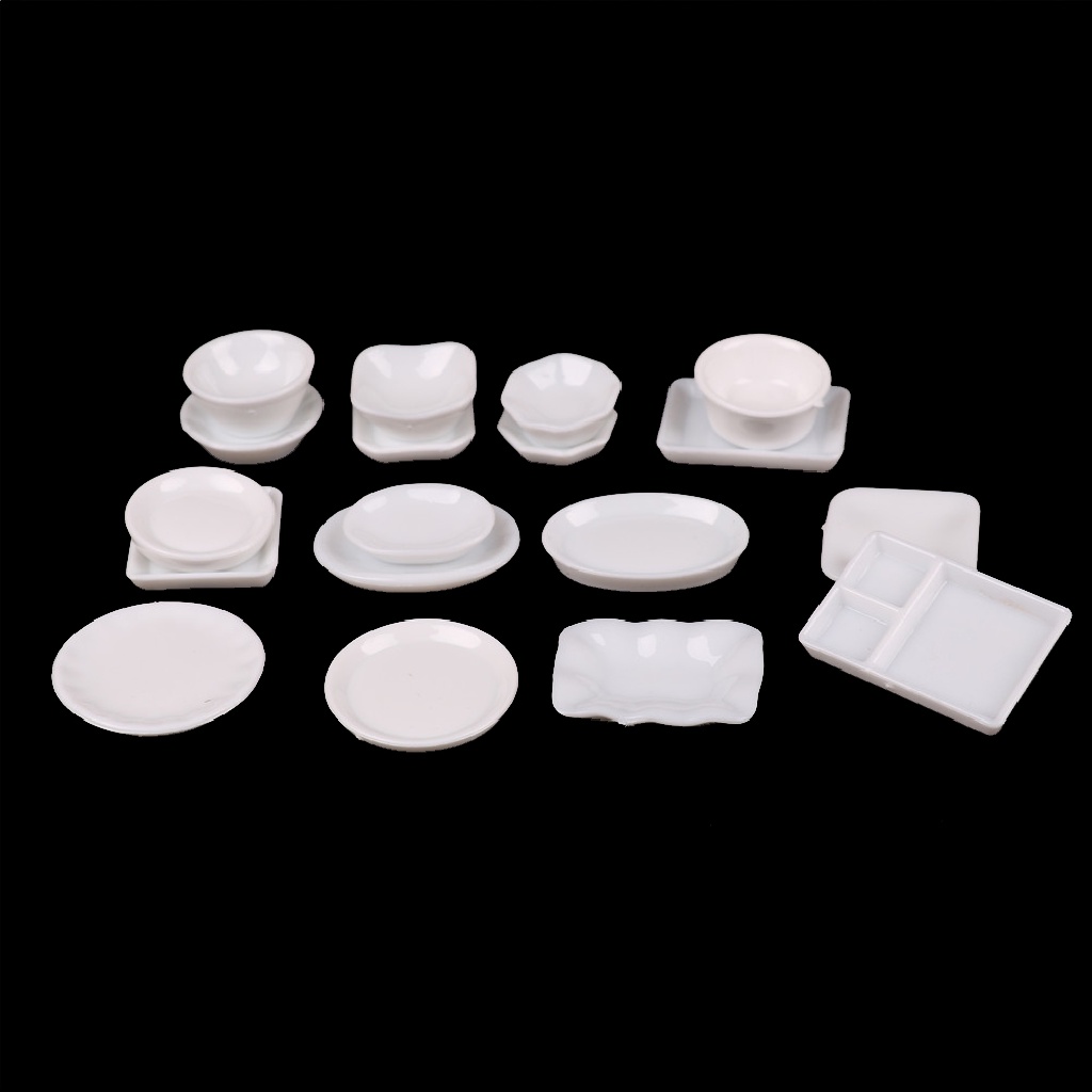 Set 18 Đĩa Đồ Chơi Mini Tỉ Lệ 1 / 12 Cho Bé Chơi Đồ Hàng