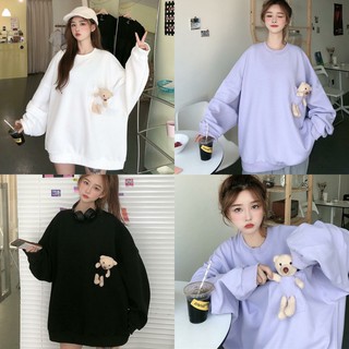 Áo nỉ túi gấu bông siêu xinh