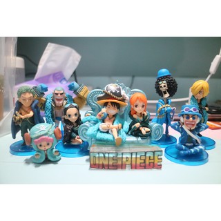 [Ảnh thật] Mô hình băng nhóm Luffy mũ rơm chibi xanh bản kỷ niệm 20 năm