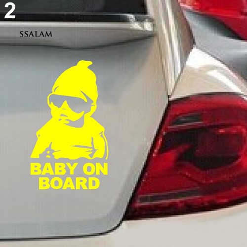 Sticker Phản Quang Dán Tường Hình Baby On Board Car